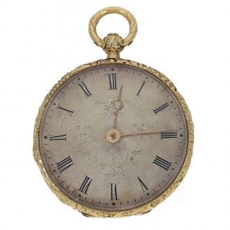 Swiss 18 carat gold and enamel miniature watch Circa 1830