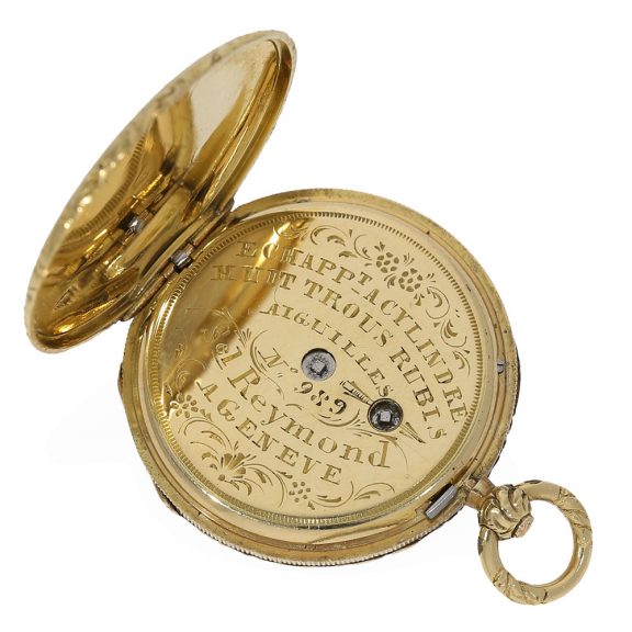 Swiss 18 carat gold and enamel miniature watch Circa 1830 Swiss 18 carat gold and enamel miniature watch Circa 1830