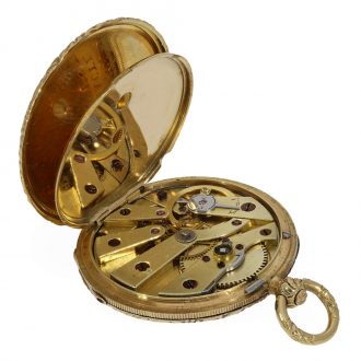 Swiss 18 carat gold and enamel miniature watch Circa 1830