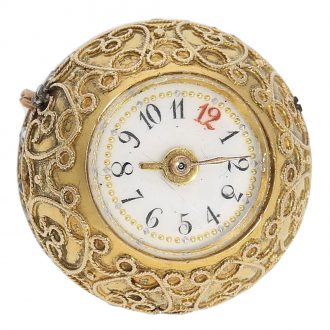 Swiss 18 carat form pendant watch in ball form watch Circa 1860