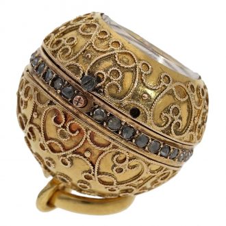 Swiss 18 carat form pendant watch in ball form watch Circa 1860