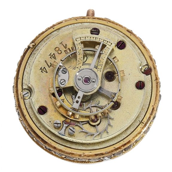 Swiss 18 carat form pendant watch in ball form watch Circa 1860 Swiss 18 carat form pendant watch in ball form watch Circa 1860