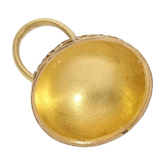 Swiss 18 carat form pendant watch in ball form watch Circa 1860 Swiss 18 carat form pendant watch in ball form watch Circa 1860