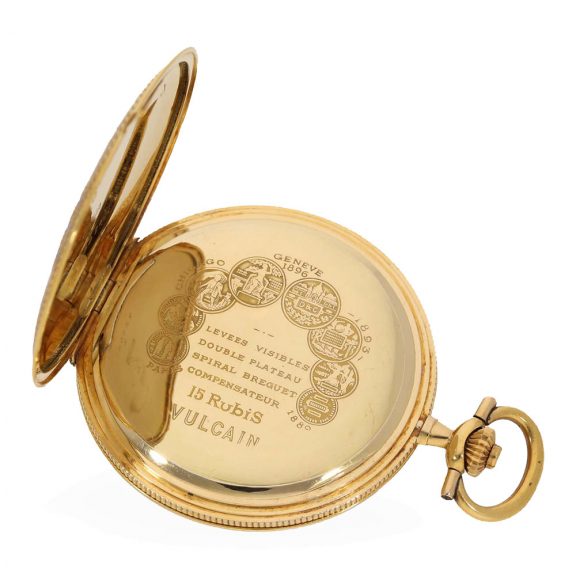Swiss 18 carat gold and enamel fine quality full hunter Circa 1920 Swiss 18 carat gold and enamel fine quality full hunter Circa 1920