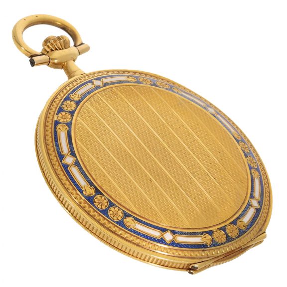 Swiss 18 carat gold and enamel fine quality full hunter Circa 1920 Swiss 18 carat gold and enamel fine quality full hunter Circa 1920