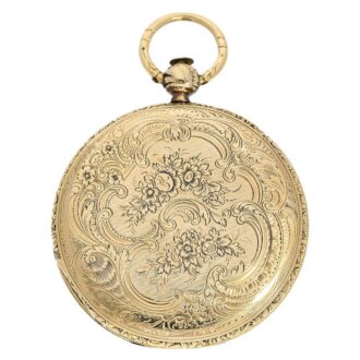 French splendour gold watch with engraved case Circa 1830