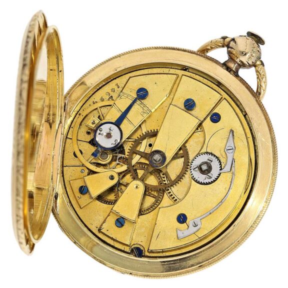 French splendour gold watch with engraved case Circa 1830 French splendour gold watch with engraved case Circa 1830