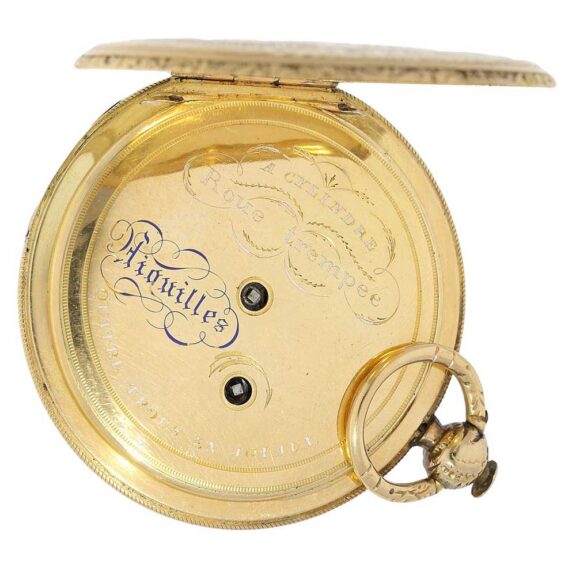 French splendour gold watch with engraved case Circa 1830 French splendour gold watch with engraved case Circa 1830