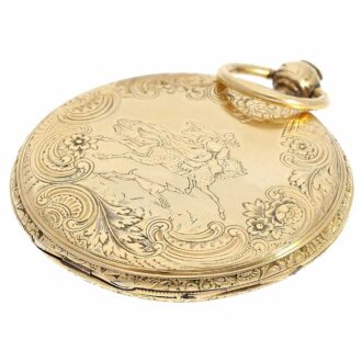 French splendour gold watch with engraved case Circa 1830
