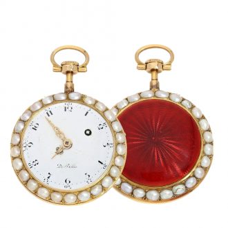 French fine gold enamel pocket watch Circa 1840