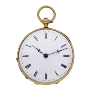 Swiss 18K gold key wind cylinder pocket watch Circa 1860