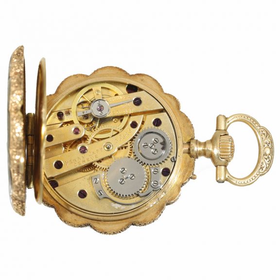 Swiss 18 carat gold and enamel watch for the Indian market Circa 1880 Swiss 18 carat gold and enamel watch for the Indian market Circa 1880