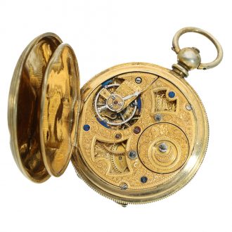 English gilt silver duplex captain's pocket watch Circa 1850 English gilt silver duplex captain's pocket watch Circa 1850