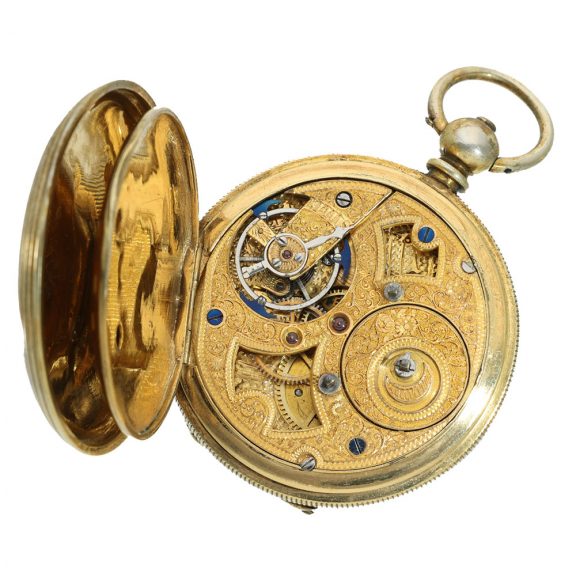 English gilt silver duplex captain's pocket watch Circa 1850 English gilt silver duplex captain's pocket watch Circa 1850
