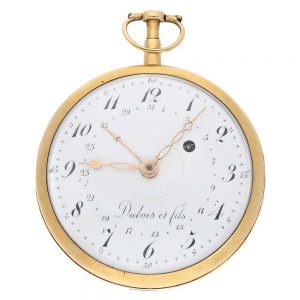 Swiss verge watch with date and rare engraved scene Circa 1780