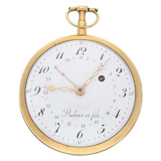 Swiss verge watch with date and rare engraved scene Circa 1780