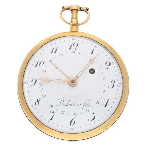 Swiss verge watch with date and rare engraved scene Circa 1780