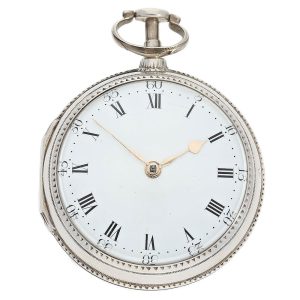 English interesting silver cylinder pocket watch Circa 1787