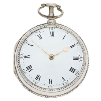 English interesting silver cylinder pocket watch Circa 1787