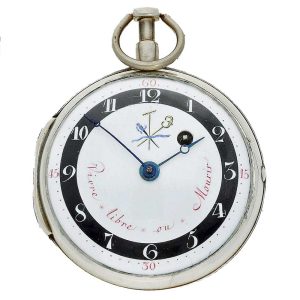 French very rare verge watch with revolution scene Circa 1792