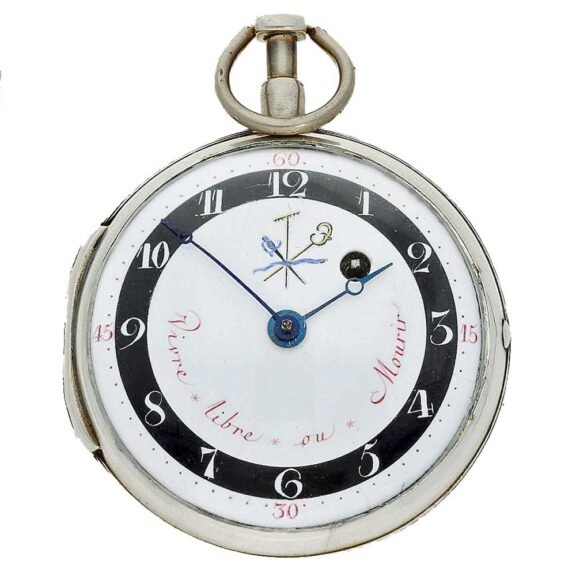French very rare verge watch with revolution scene Circa 1792