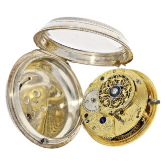 English interesting silver cylinder pocket watch Circa 1787