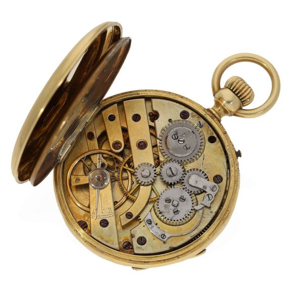 Swiss 18 carat gold pocket watch with very early crown winding Circa 1850 Swiss 18 carat gold pocket watch with very early crown winding Circa 1850