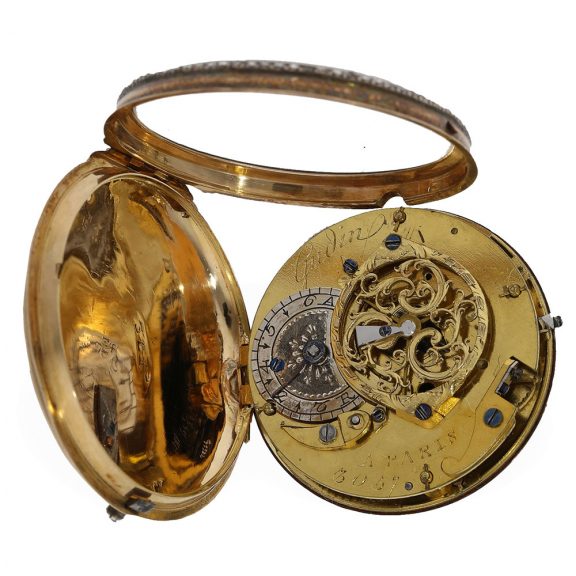French 18 carat gold very fine early Lépine watch with stone setting Circa 1769 French 18 carat gold very fine early Lépine watch with stone setting Circa 1769