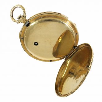 18 Carat gold verge watch with four colour gold dial Circa 1830