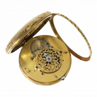 18 Carat gold verge watch with four colour gold dial Circa 1830