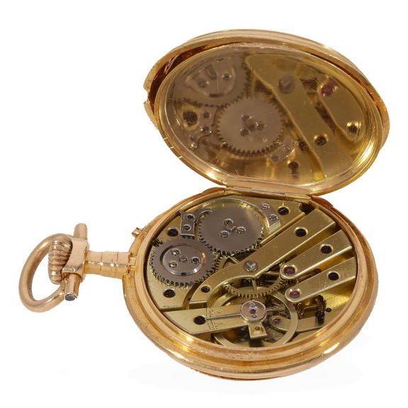 Small French 18 carat gold Louis XV precision watch Circa 1870 Small French 18 carat gold Louis XV precision watch Circa 1870