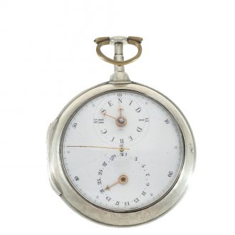 English silver deck watch with center seconds Circa 1820
