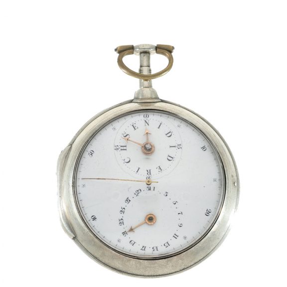 English silver deck watch with center seconds Circa 1820