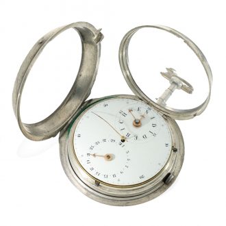 English silver deck watch with center seconds Circa 1820