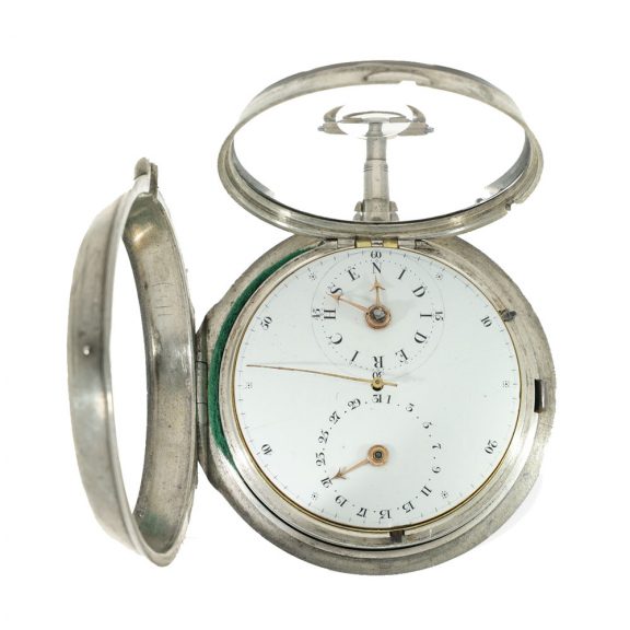English silver deck watch with center seconds Circa 1820 English silver deck watch with center seconds Circa 1820