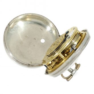 English silver deck watch with center seconds Circa 1820