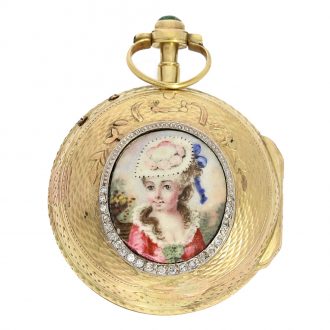 Exceptional high quality and rare Swiss lady's pair case verge watch Circa 1760