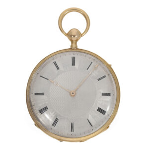 18 Carat gold cylinder watch with hours and quarter repeater Circa 1825