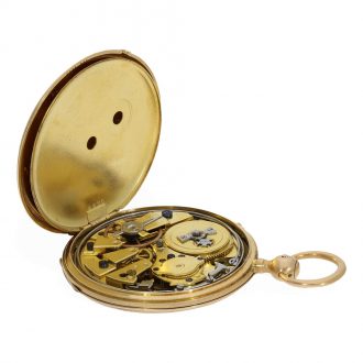 18 Carat gold cylinder watch with hours and quarter repeater Circa 1825