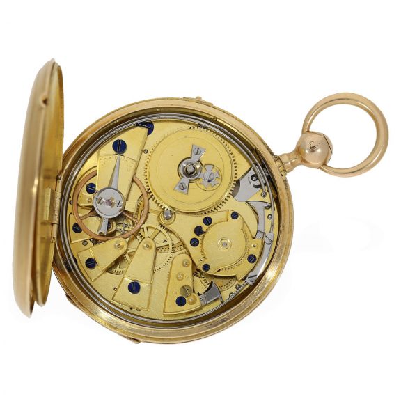 18 Carat gold cylinder watch with hours and quarter repeater Circa 1825 18 Carat gold cylinder watch with hours and quarter repeater Circa 1825