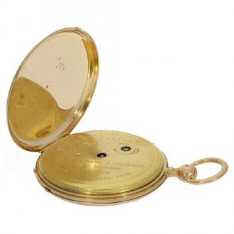 18 Carat gold cylinder watch with hours and quarter repeater Circa 1825