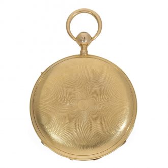 18 Carat gold cylinder watch with hours and quarter repeater Circa 1825