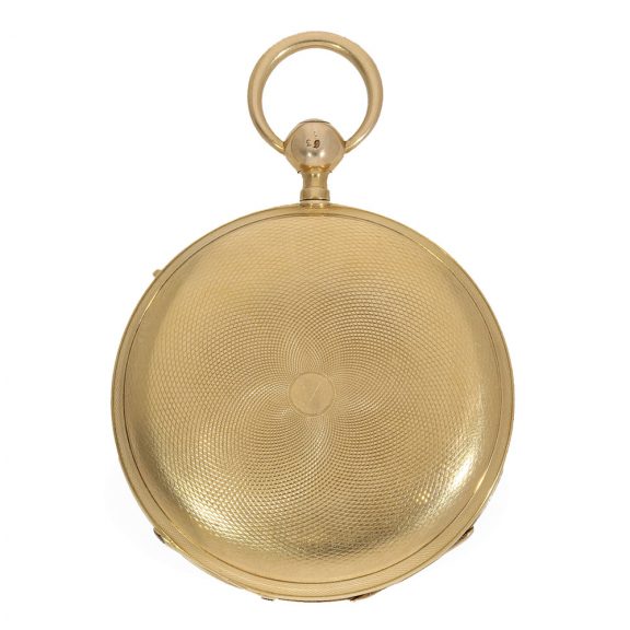 18 Carat gold cylinder watch with hours and quarter repeater Circa 1825 18 Carat gold cylinder watch with hours and quarter repeater Circa 1825