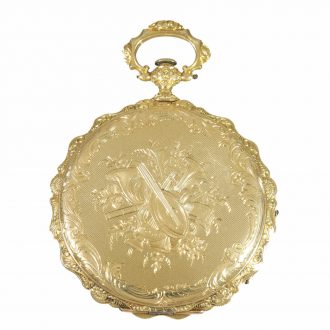 Swiss early 18 carat gold full hunter cased watch Circa 1830