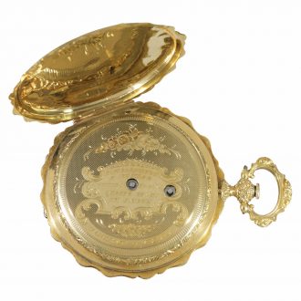 Swiss early 18 carat gold full hunter cased watch Circa 1830