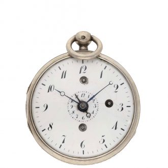 Swiss silver technically unusual version verge watch Circa 1800