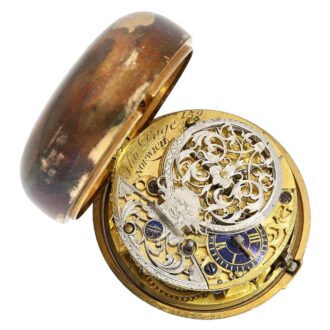Interesting English pair cased verge pocket watch Circa 1740 Interesting English pair cased verge pocket watch Circa 1740
