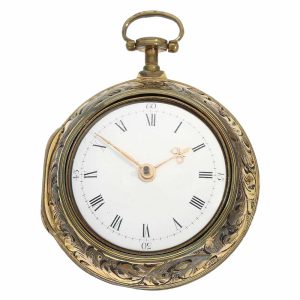 Interesting English pair cased verge pocket watch Circa 1740
