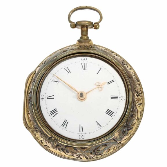 Interesting English pair cased verge pocket watch Circa 1740 Interesting English pair cased verge pocket watch Circa 1740