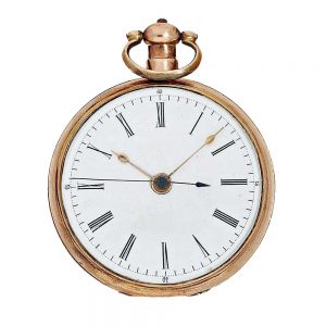 English duplex pocket watch with center seconds Circa 1800